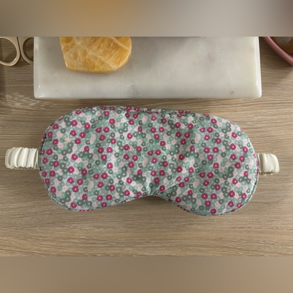 Pink and green floral sleep mask bought in France - Picture 1 of 3